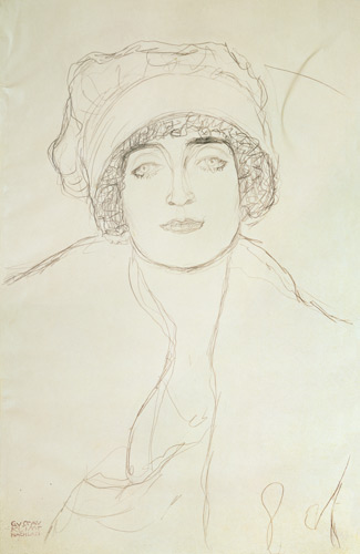 Portrait einer jungen Frau van Gustav Klimt