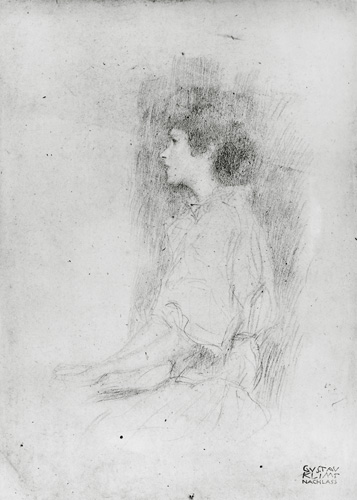 Seated Girl in Shadow van Gustav Klimt