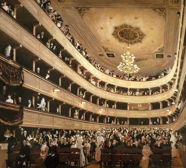 The Auditorium of the Old Castle Theatre van Gustav Klimt