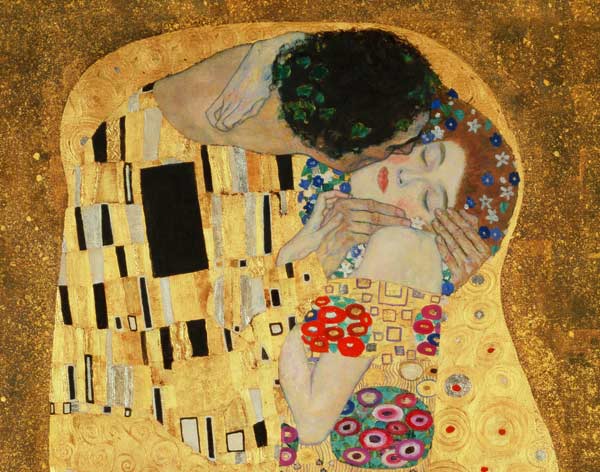 The Kiss, 1907-08 (detail of 601) van Gustav Klimt