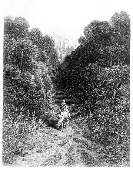 Lancelot approaches the Castle at Astolat, illustration from ''Idylls of the King'' van Gustave Alfred TennysonDore