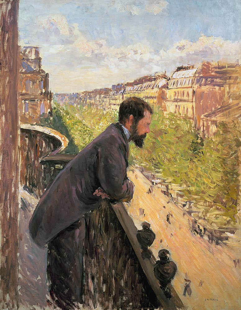 Man on a Balcony van Gustave Caillebotte
