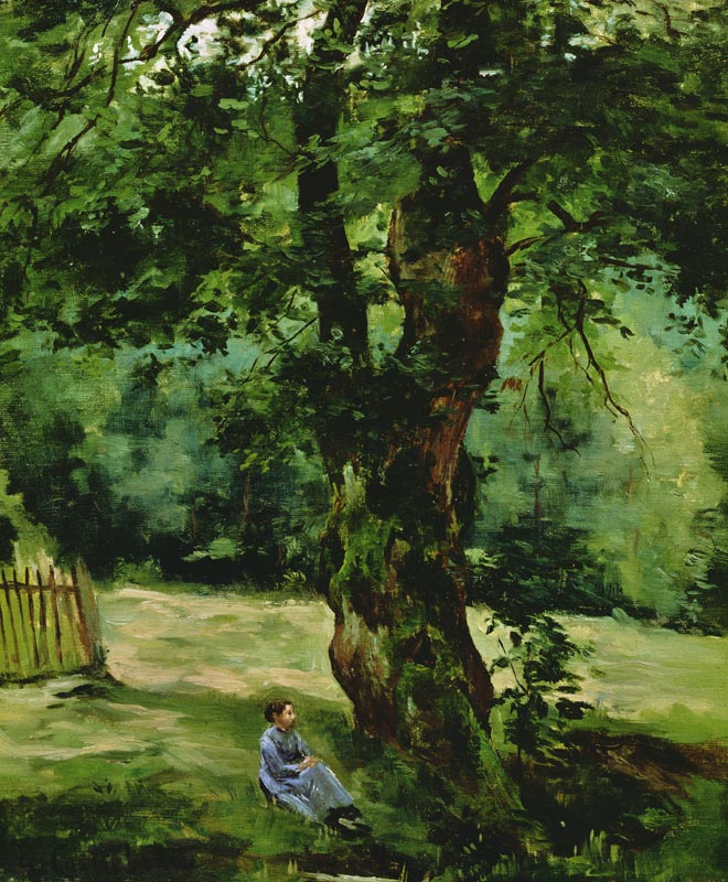 Woman Seated Beneath a Tree van Gustave Caillebotte