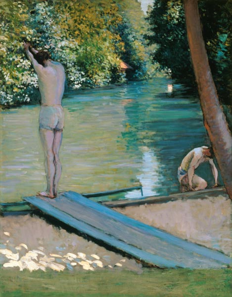 Badende am Ufer des Flusses Yerres. van Gustave Caillebotte