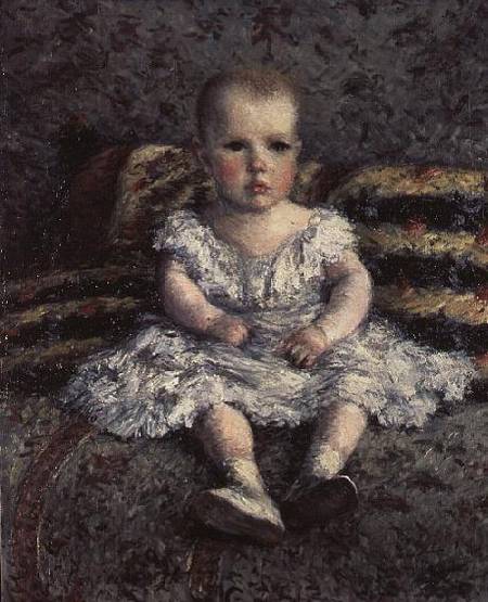 Child on a sofa van Gustave Caillebotte