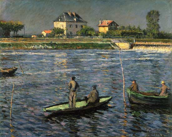 Fischerboote auf der Seine van Gustave Caillebotte