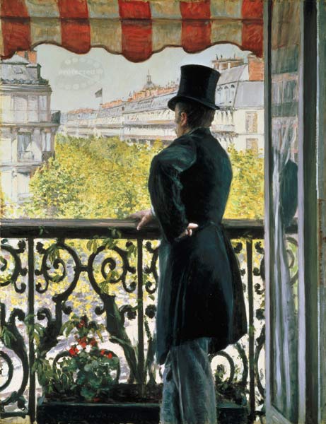 Man on A Balcony, Boulevard Haussmann van Gustave Caillebotte
