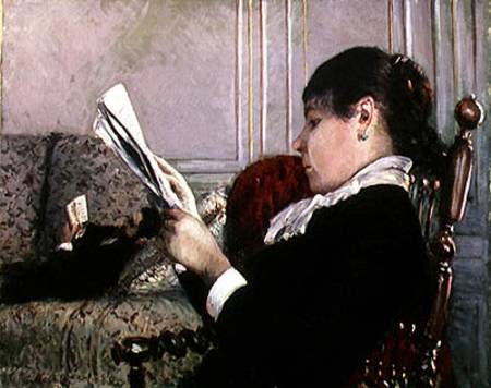 Interior, Woman Reading van Gustave Caillebotte