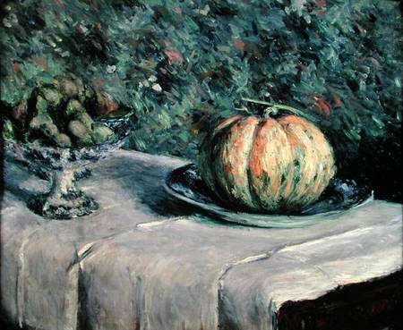 Melon and Fruit Bowl with Figs van Gustave Caillebotte