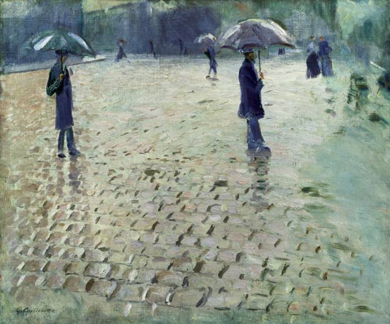 Study for a Paris Street, Rainy Day van Gustave Caillebotte