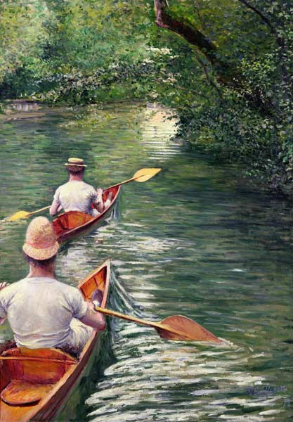 The Canoes, 1878 (oil on canvas) van Gustave Caillebotte