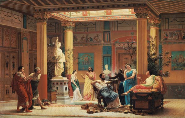 A Performance of 'The Fluteplayer' in the 'Roman' house of Prince Napoleon III (1808-73) 18 Avenue M van Gustave Clarence Rodolphe Boulanger