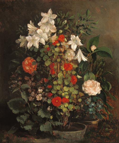 Blumenstilleben van Gustave Courbet