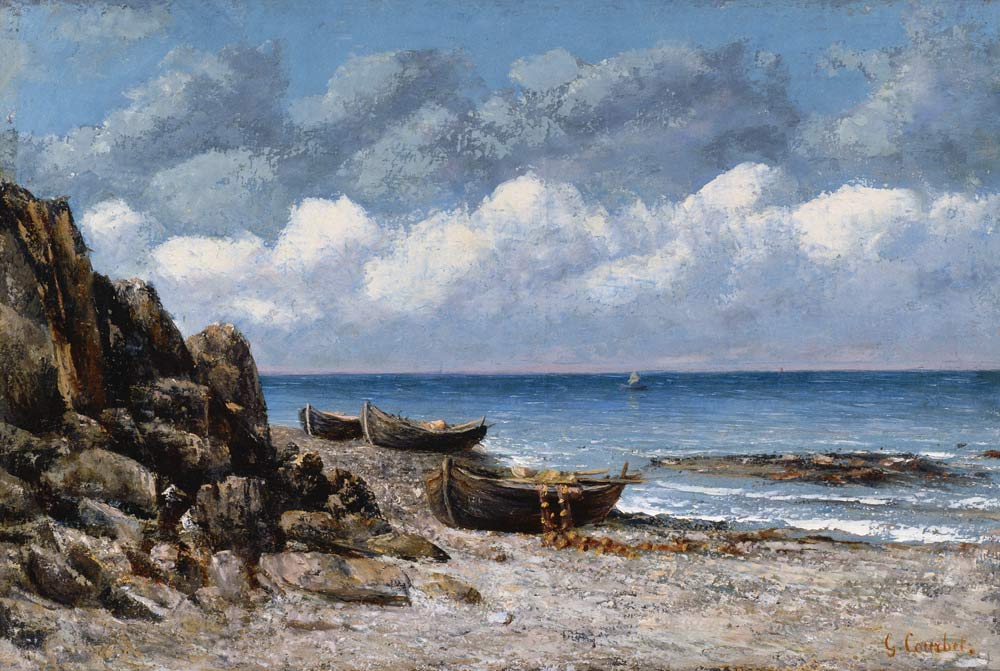 Boats at St. Aubain van Gustave Courbet