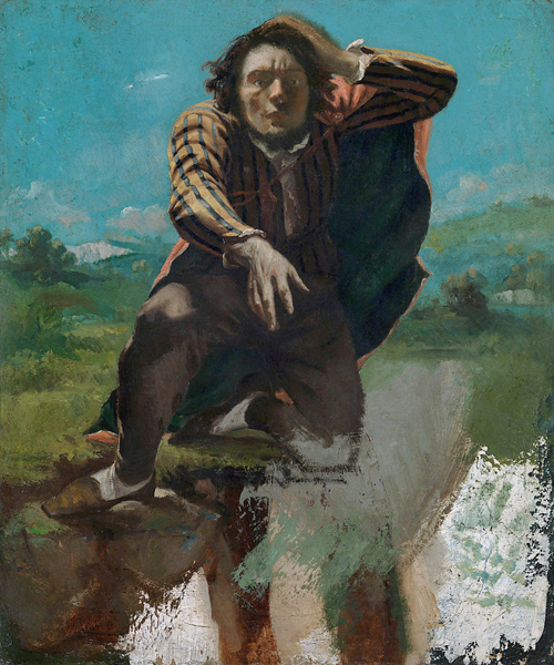 Self-Portrait (The Man Made Mad by Fear) van Gustave Courbet