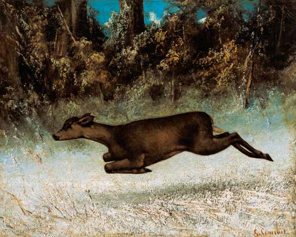 Jumping Deer van Gustave Courbet