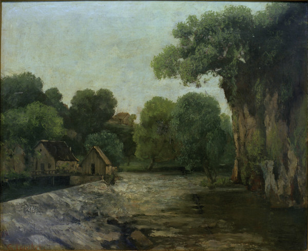 Courbet / The Mill Weir / Painting van Gustave Courbet