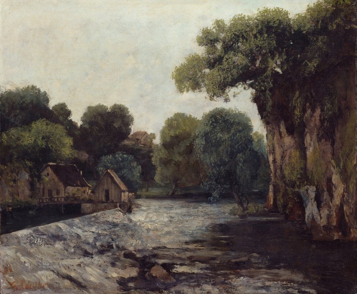 The Weir at the Mill van Gustave Courbet