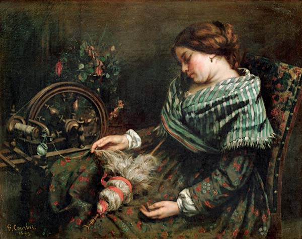The sleeping spinner,1853 Canvas Musee F van Gustave Courbet