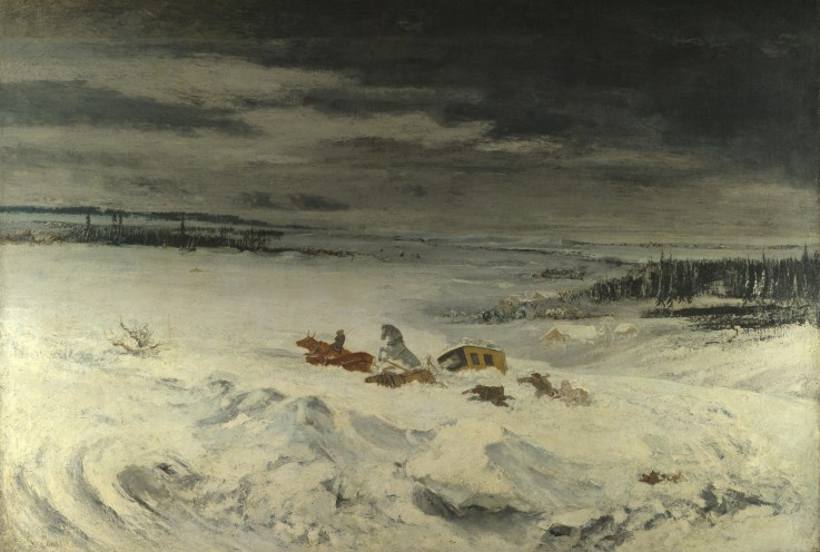 The Diligence in the Snow van Gustave Courbet