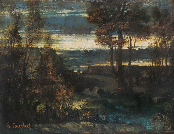 Evening Landscape van Gustave Courbet