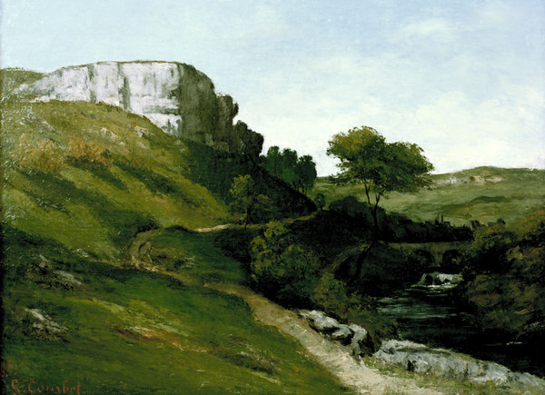 Landscape with River van Gustave Courbet