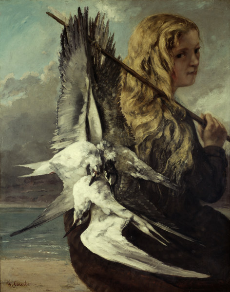 Girl with Seagulls van Gustave Courbet