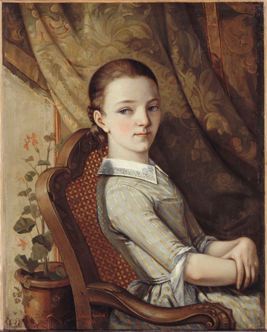 Portrait of Juliette Courbet van Gustave Courbet
