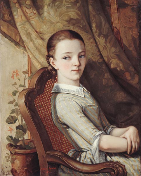 Portrait de Juliette Courbet van Gustave Courbet