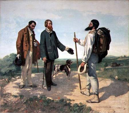 La Rencontre, or Bonjour Monsieur Courbet van Gustave Courbet