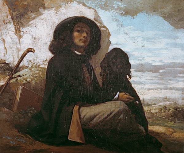 Gustave Courbet / Self-portrait with dog van Gustave Courbet