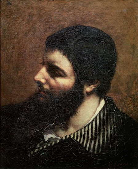 Self Portrait with Striped Collar van Gustave Courbet
