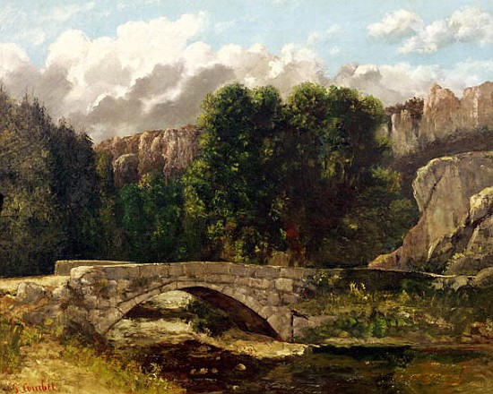 The Pont de Fleurie, Switzerland van Gustave Courbet