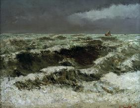 Gustave Courbet,Waves with Sailing Boats