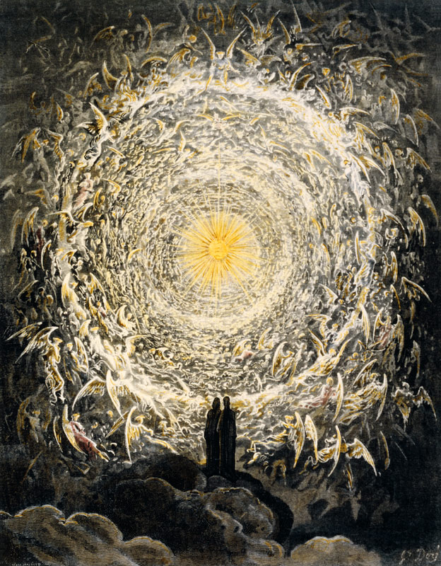 Illustration zum Paradiso, 31. Gesang, Vers 1–3 van Gustave Doré