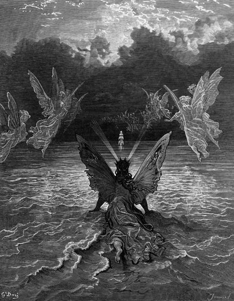 The ship continues to sail miraculously, moved by a troupe of angelic spirits, scene from ''The Rime van Gustave Doré