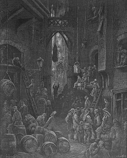 A Riverside Street, from ''London, a Pilgrimage'', written by William Blanchard Jerrold (1826-84) &  van Gustave Doré