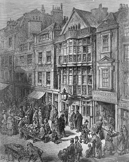 Bishopsgate Street, from ''London, a Pilgrimage'', written by William Blanchard Jerrold (1826-94) &  van Gustave Doré