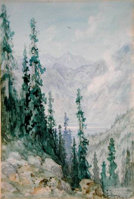 Mountainous landscape van Gustave Doré