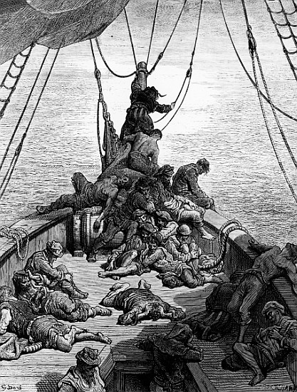 The sailors becalmed and tormented by thirst, scene from ''The Rime of the Ancient Mariner'' S.T. Co van Gustave Doré