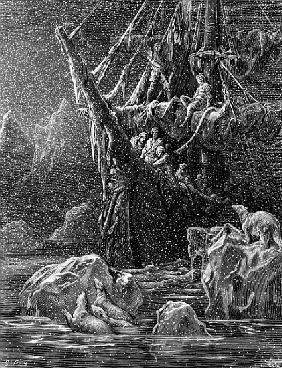 Ship in Antartica, scene from ''The Rime of the Ancient Mariner'' S.T. Coleridge,S.T. Coleridge, pub