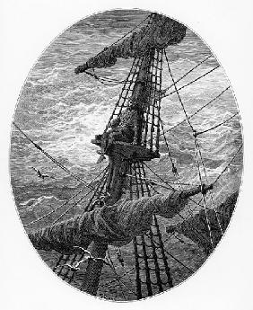 The Mariner up the mast during a storm, scene from ''The Rime of the Ancient Mariner'' S.T. Coleridg