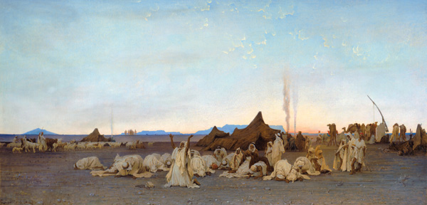 Evening Prayer in the Sahara van Gustave Guillaumet