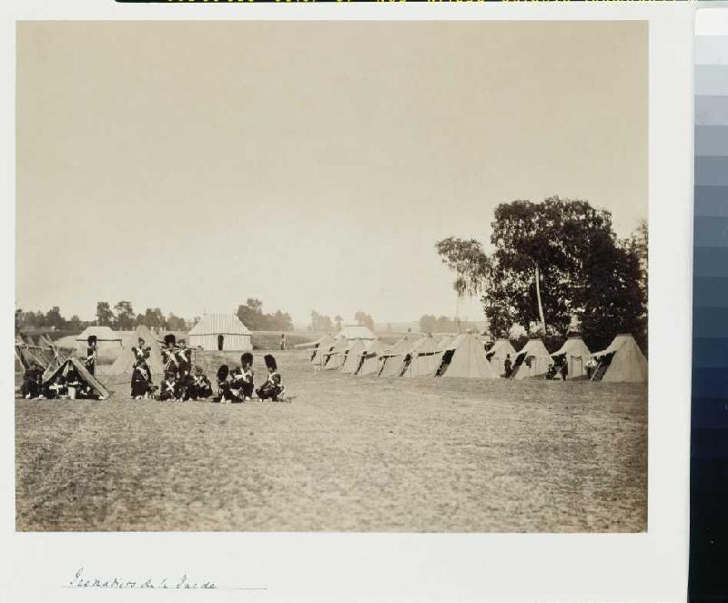Manöver in Châlons-sur-Marne: 'Grenadiers de la Garde' van Gustave Le Gray