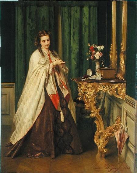 Woman at her Toilet van Gustave Leonard de Jonghe