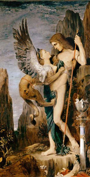 Oedipus en de Sfinx van Gustave Moreau