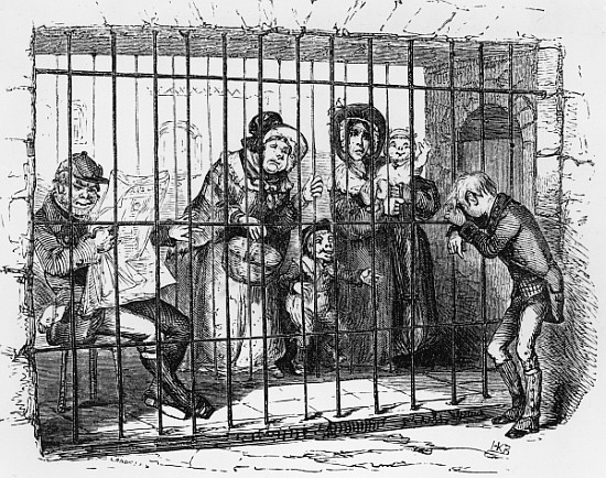 Kit in Jail, illustration from ''The Old Curiosity Shop'' Charles Dickens van Hablot Knight (Phiz) Browne
