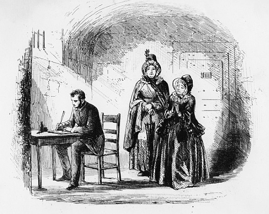 Mrs. Bagnet returns from her expedition, illustration from ''Bleak House'' Charles Dickens (1812-70) van Hablot Knight (Phiz) Browne