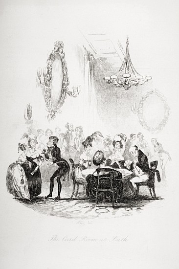 The card room at Bath, illustration from `The Pickwick Papers'', Charles Dickens (1812-70) published van Hablot Knight (Phiz) Browne