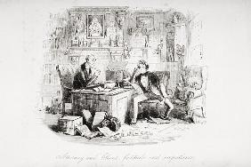 Attorney and Client, fortitude and impatience, illustration from ''Bleak House'' Charles Dickens (18